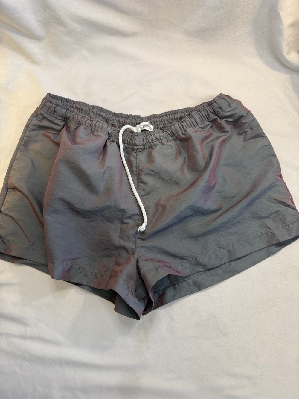 TNA Grey Women's Athletic Drawstring Shorts with White Cord